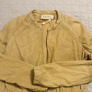 Vintage Marni butter yellow leather jacket